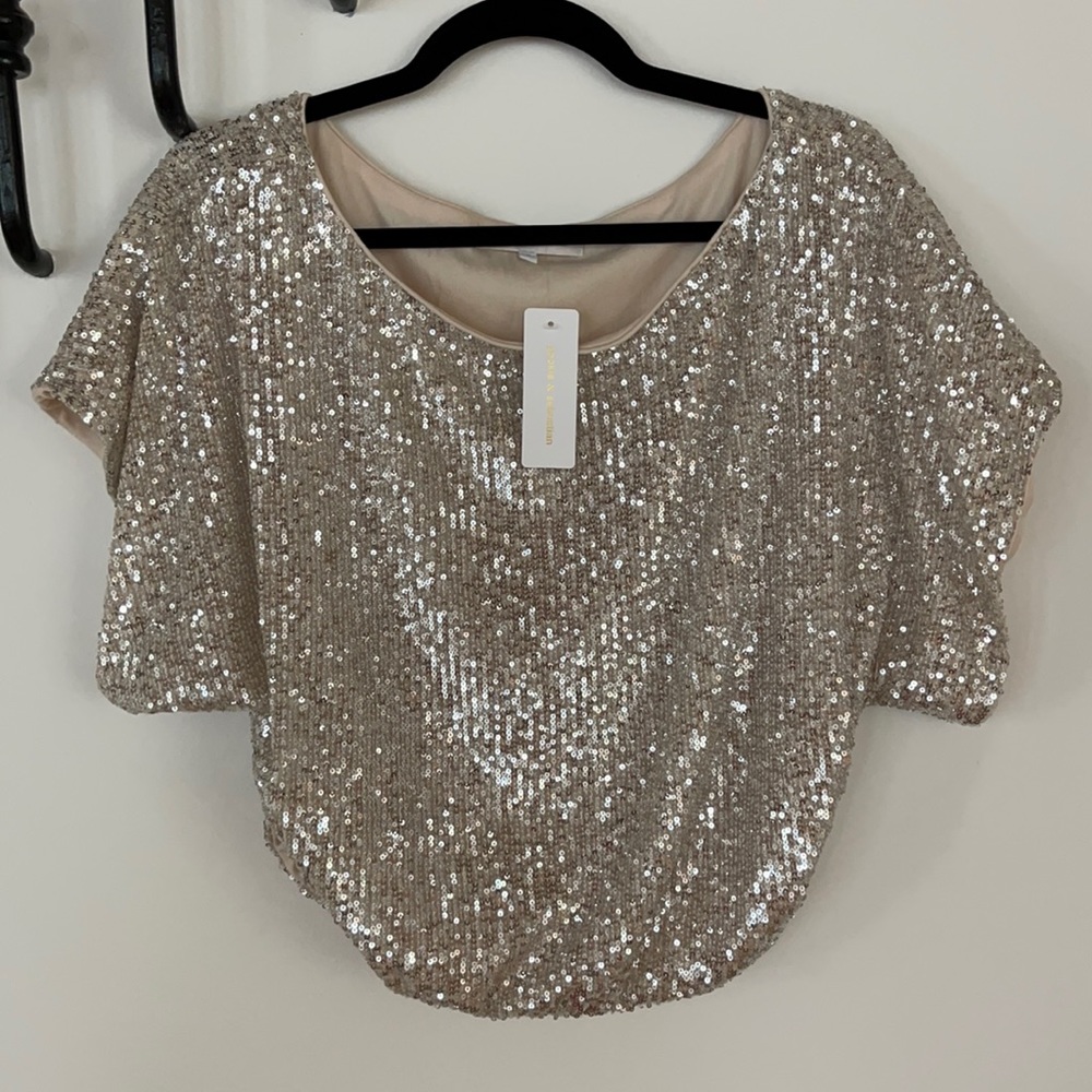 NWT POOKIE AND SEBASTIAN Sequin Top Size S